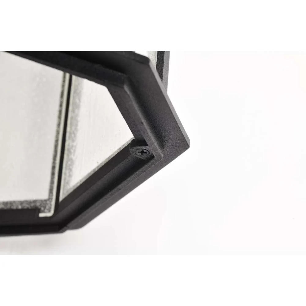 Raiden Outdoor 14-in Wall Light Matte Black Finish w/ Clear Seedy Glass 120v - Image 7