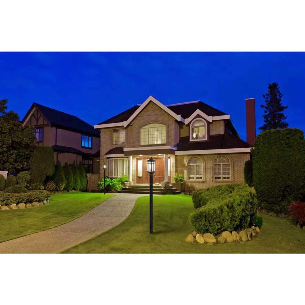 Raiden Outdoor 18-in Post Light Lantern Matte Black Finish w/ Clear Seedy Glass - Image 7
