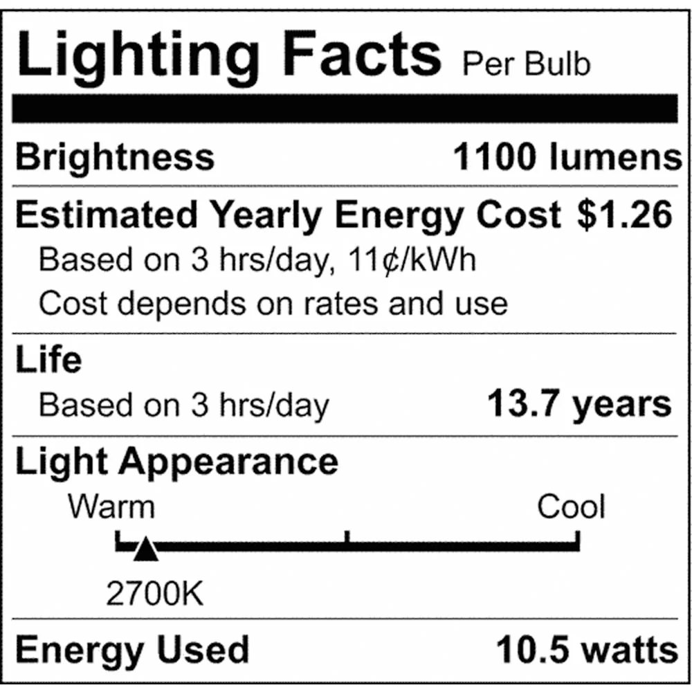 Satco 10.5w LED Bulb A19 Clear Finish 2700K - 75w-equiv - Image 2