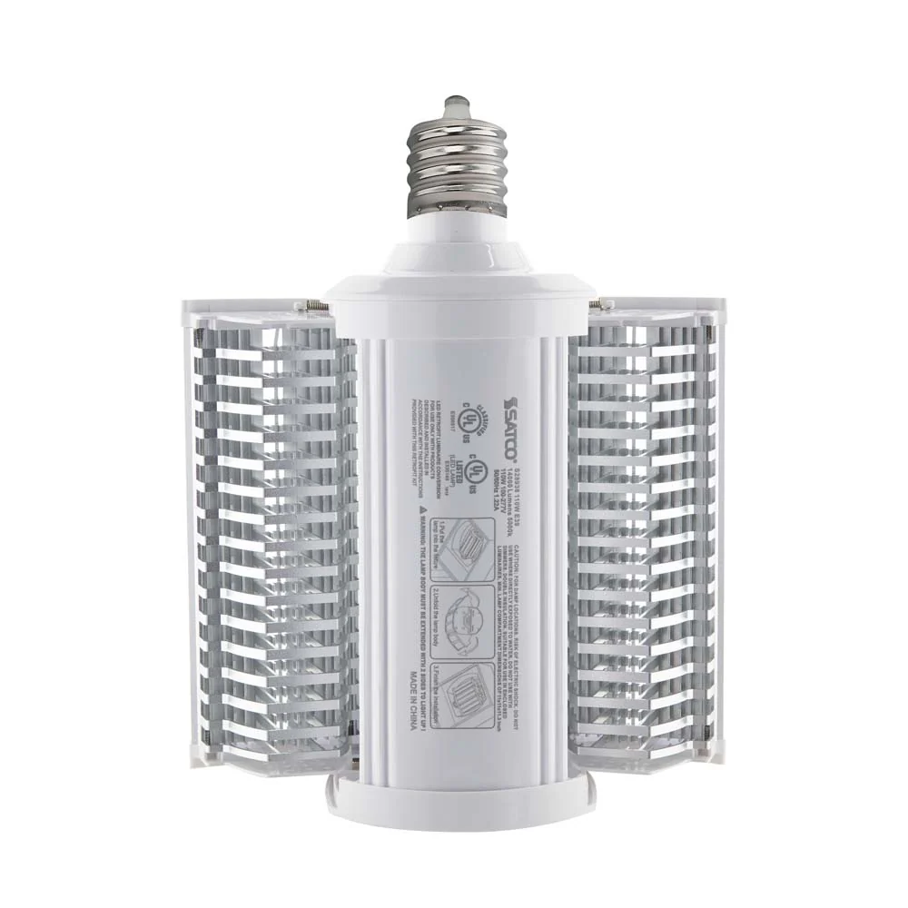 Satco 110w LED Hi-lumen shoe box style lamp fixture 3000K Mogul Base 100-277V - Image 2