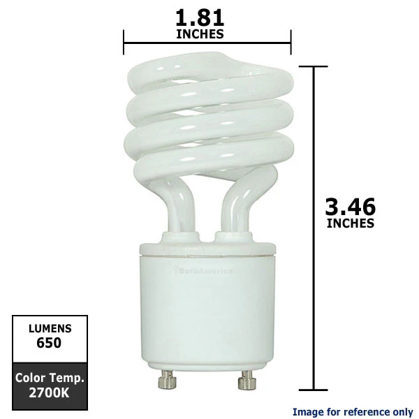 Satco 11W Mini Twist 2700K GU24 base Compact Fluorescent Light Bulb - Image 2