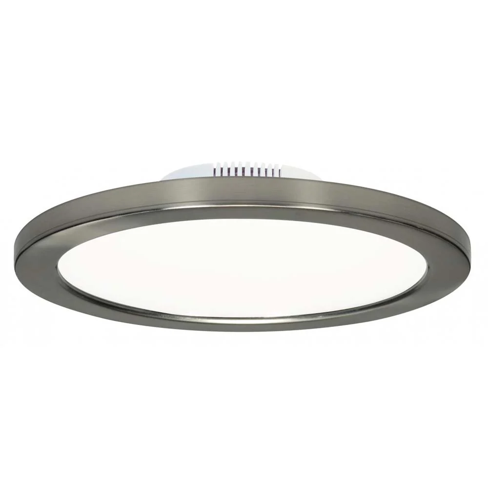 Satco 12W Brushed Nickel LED 7 inch Round Ceiling Blink Slim Flush Mount Fixture