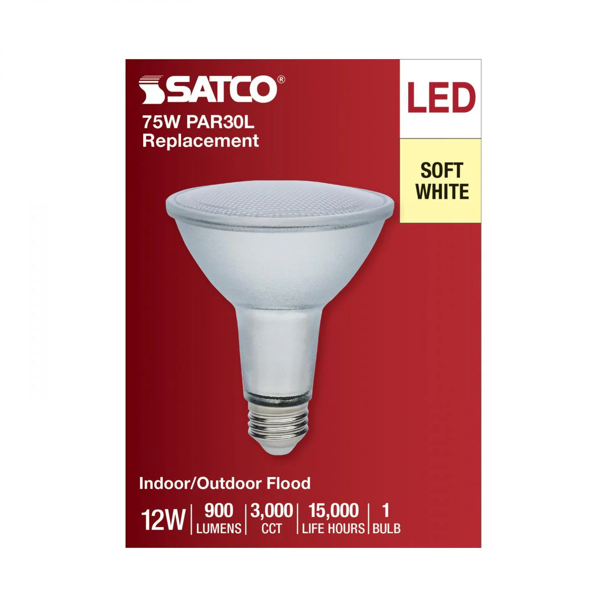 Satco 12w Econo LED PAR30LN 3000K 35deg 120-277v Silver Finish Bulb - Image 4