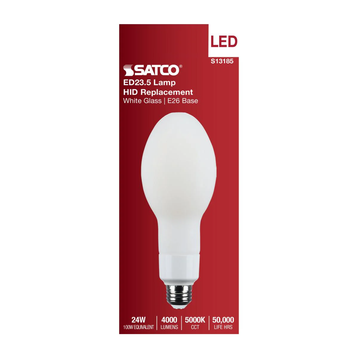 Satco 13.5w LED HID Replacement ED17 2200K E26 Base 120-277v Clear Finish Bulb - Image 4