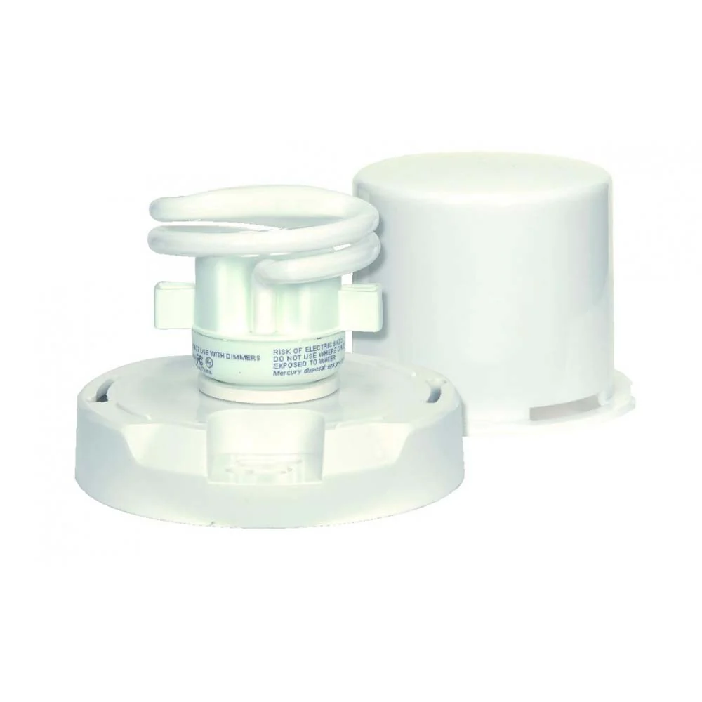 GU24 Base Squat keyless fluorescent ceiling fixture with twist-on Lexan lens - Image 4