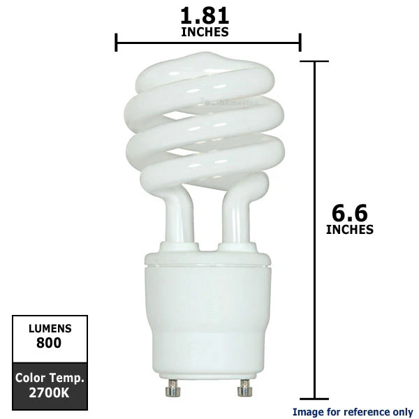 Satco 13W Mini Twist 2700K GU24 base Compact Fluorescent Light Bulb - Image 2