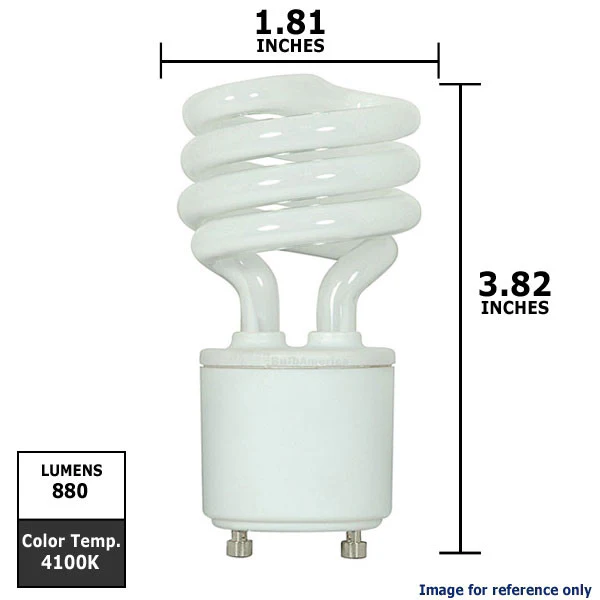 Satco 13W Mini Twist 4100K GU24 base Compact Fluorescent Light Bulb - Image 2