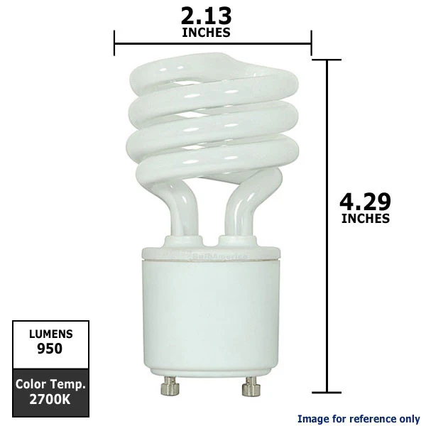 Satco 15W Mini Twist 2700K GU24 base Compact Fluorescent Light Bulb - Image 2