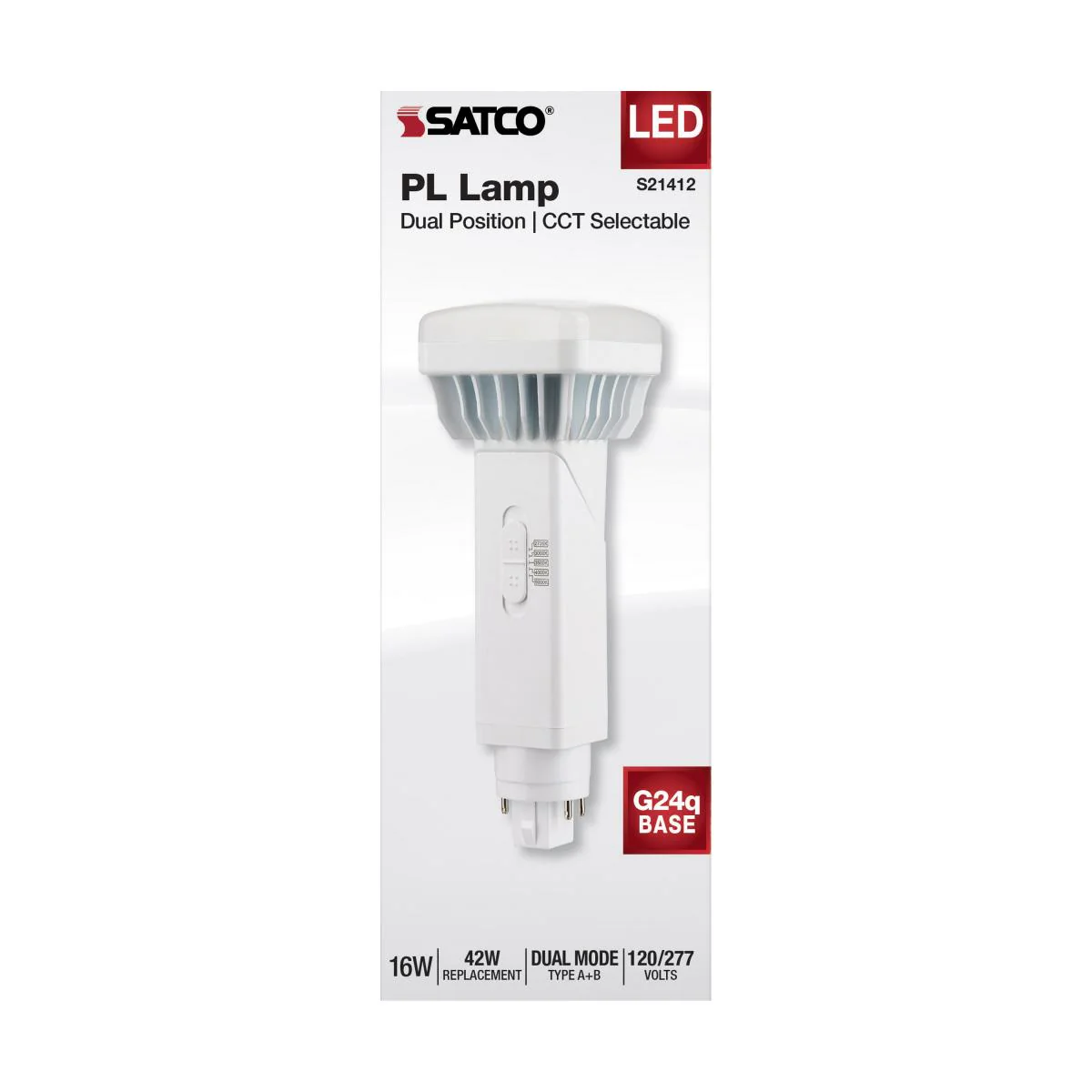 Satco 16w PL 4-Pin LED 1850Lm G24q Base 120-277v CCT Tunable White Finish Bulb - Image 4