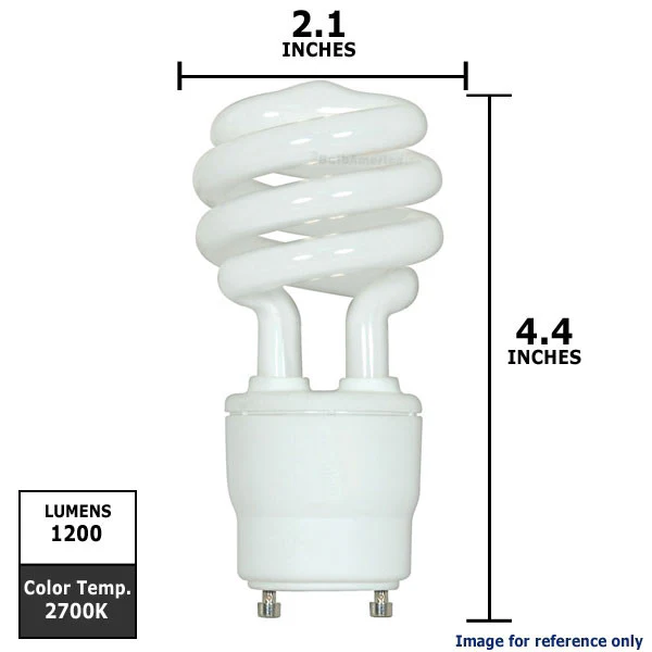 Satco 18W Mini Twist 2700K GU24 base Compact Fluorescent Light Bulb - Image 2