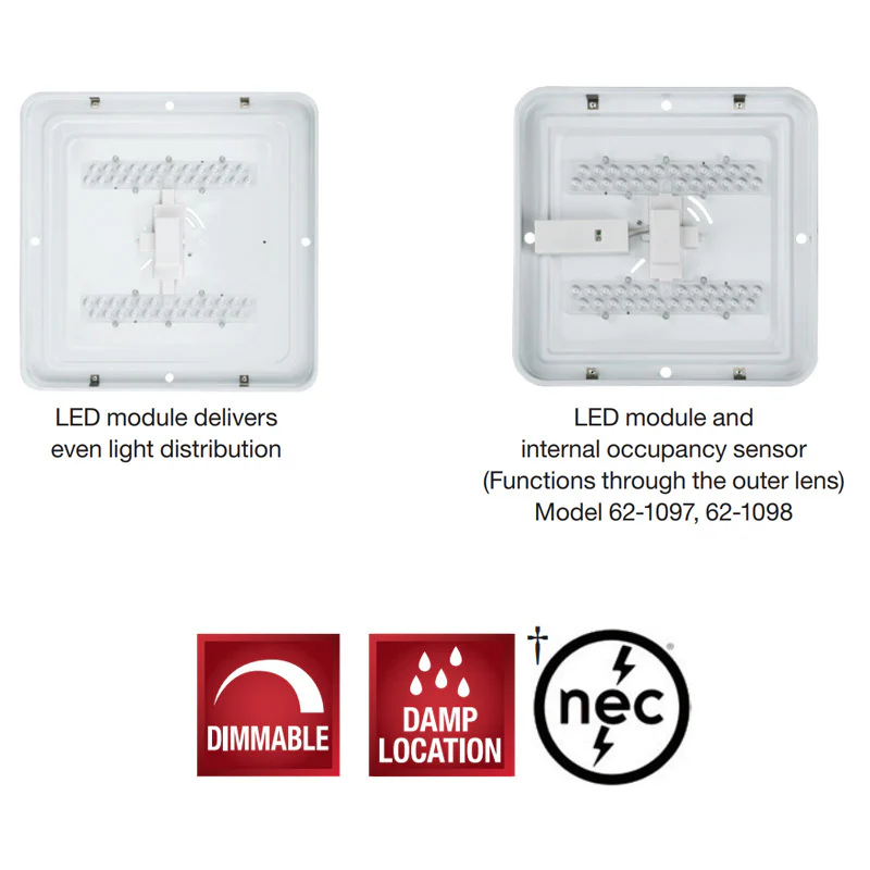 Satco 20.5w LED 14 inch LED Flush Mount w/ Occupancy Sensor Fixture - 3000K - Image 2