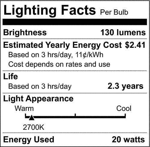 Satco 20w T7 Incandescent 130v Candelabra base Clear Finish Bulb - Image 3