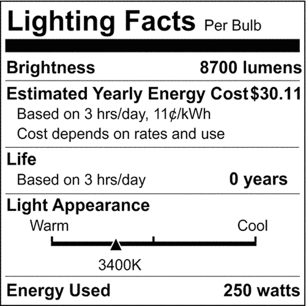 Satco 250w A21 Incandescent 8700Lm 3400K Neutral White 120v Frosted Bulb - Image 2