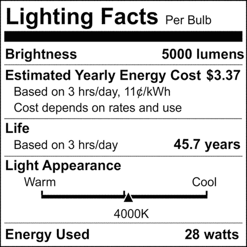 Satco 28w LED HID Replacement ED28 4000K EX39l Base 120-277v Clear Finish Bulb - Image 9