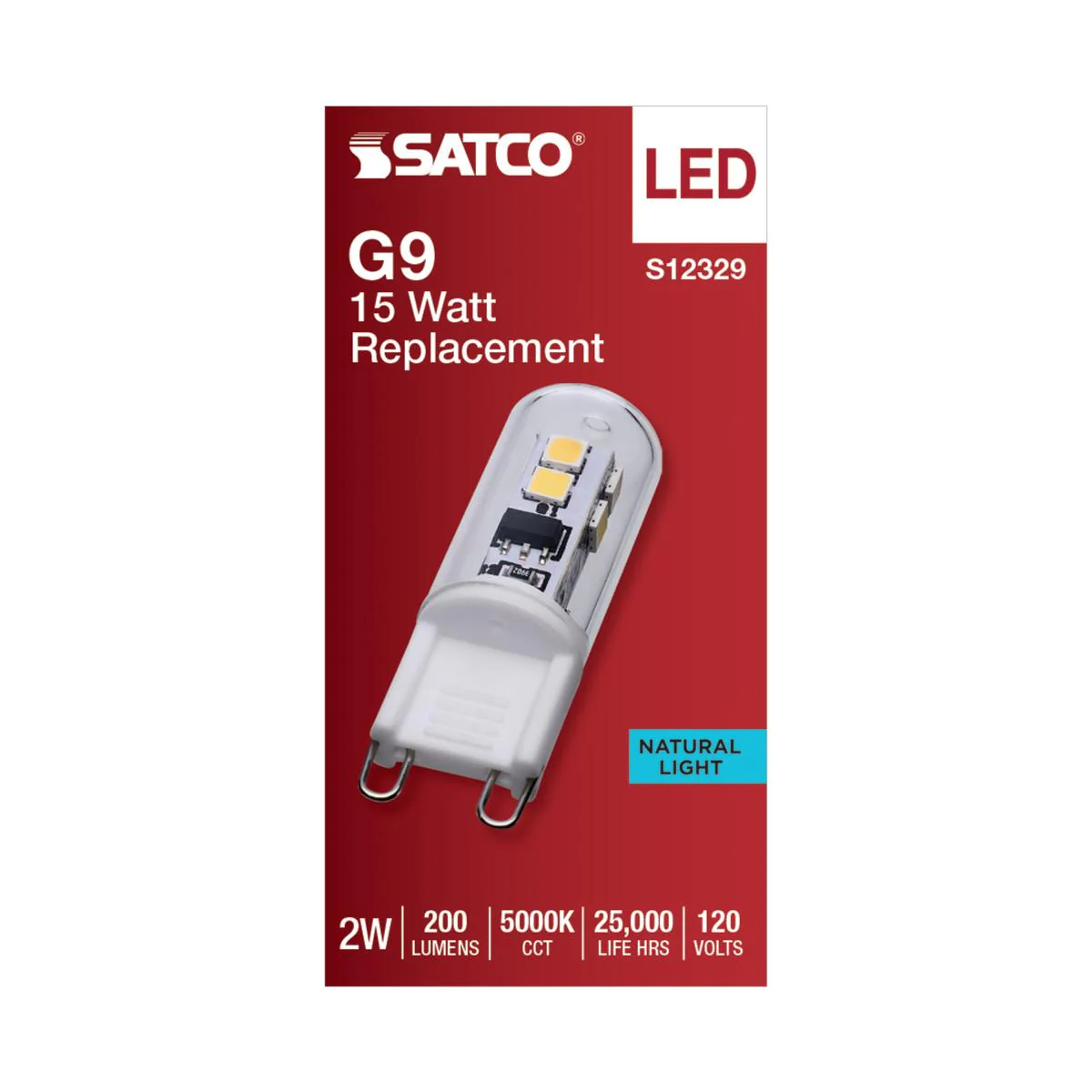 Satco 2w T4 LED 120v G9 Base 5000k Clear Finish Bulb - Image 3