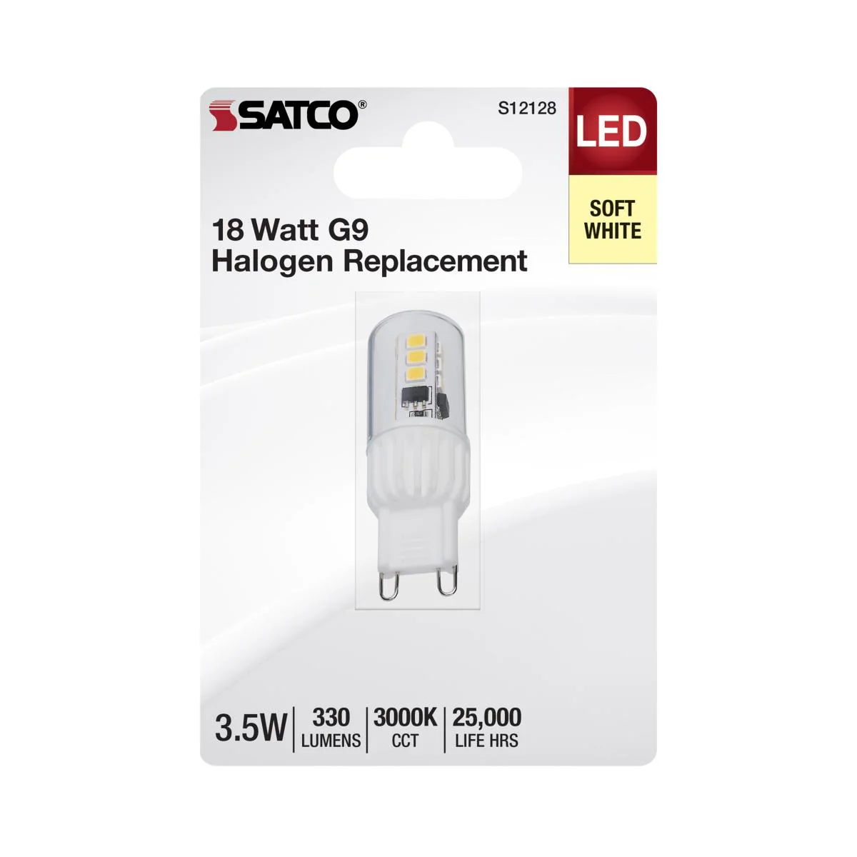 Satco 3.5w Mini LED G9 Double Loop Base 120v 3000K Clear Finish Bulb - Image 2