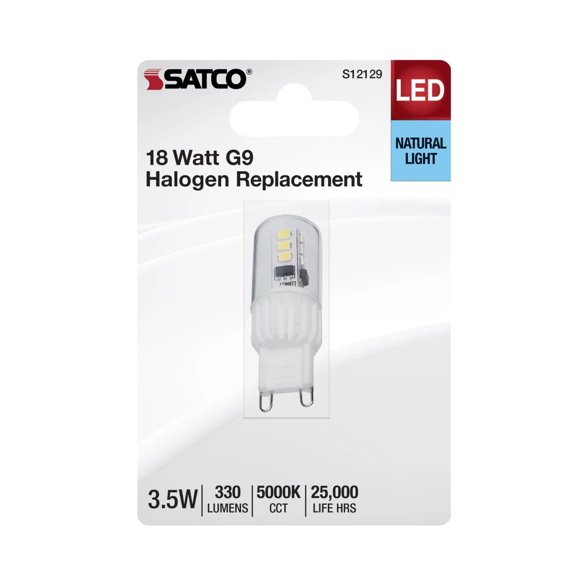 Satco 3.5w Mini LED G9 Double Loop Base 120v 5000K Clear Finish Bulb - Image 2