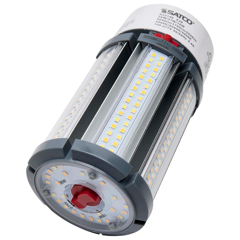 Satco LED HID Replacement 36/27/18 Wattage & CCT Selectable Medium Base 100-277V - Image 4
