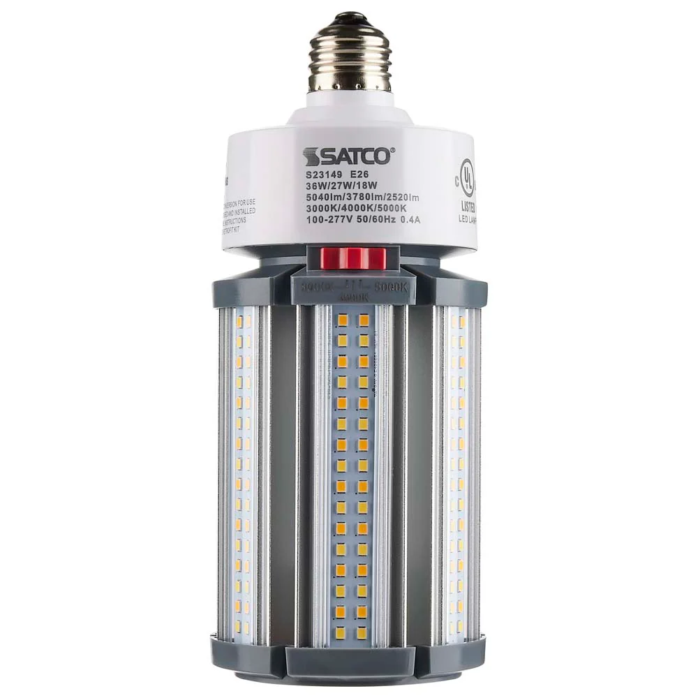 Satco LED HID Replacement 36/27/18 Wattage & CCT Selectable Medium Base 100-277V - Image 6