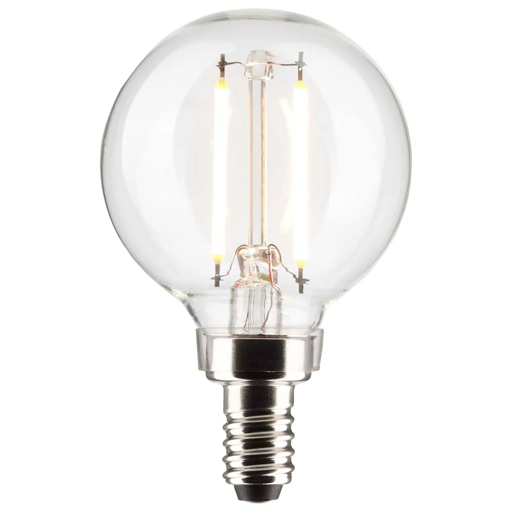 Satco 3w G16.5 Globe Filament LED 4000K Candelabra Base Dimmable - 25w equiv - Image 2