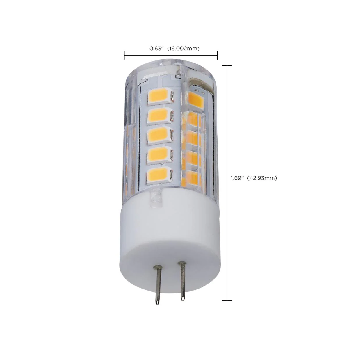 Satco 3w T5 LED 120v Bi Pin G4 Base 3000K Clear Finish Bulb - Image 6