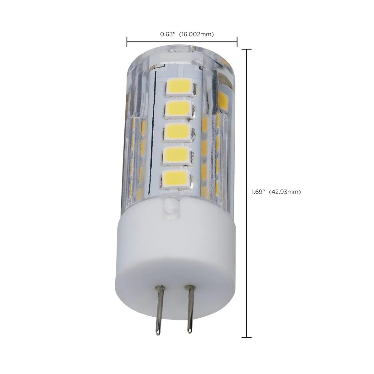 Satco 3w T5 LED 120v Bi Pin G4 Base 5000K Clear Finish Bulb - Image 6