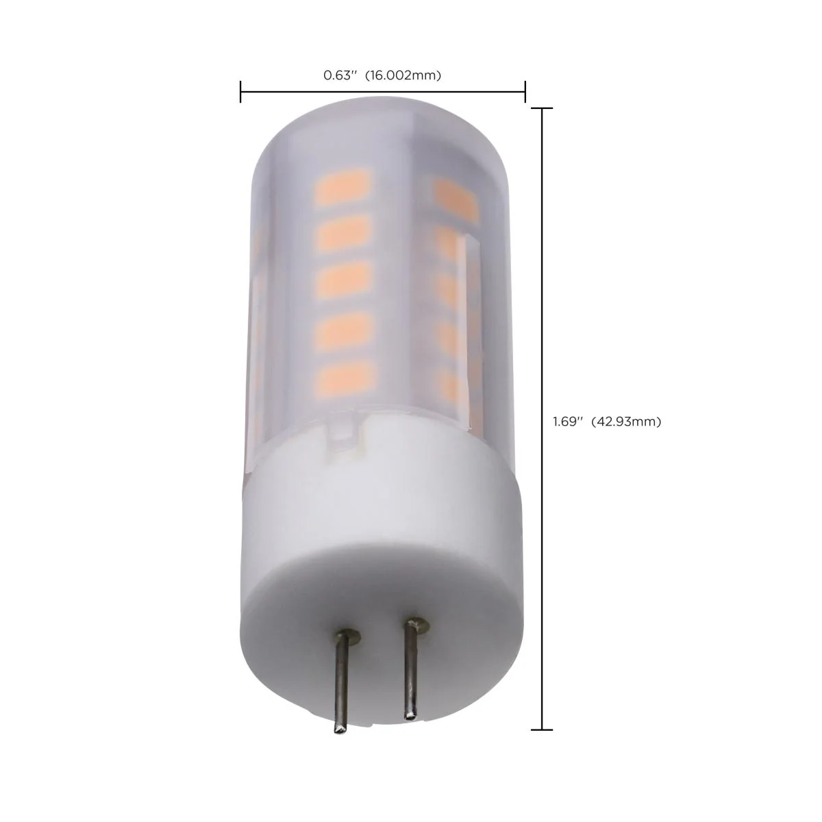 Satco 3w T5 LED12v Bi Pin G4 Base 3000K Frosted Finish Bulb - Image 6