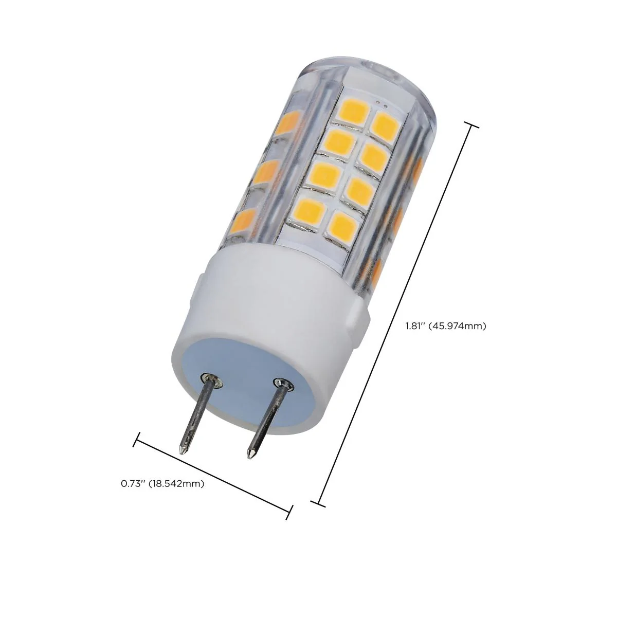 Satco 4.5w Mini LED Bi Pin G8 Base 120v 3000K Clear Finish Bulb - Image 4