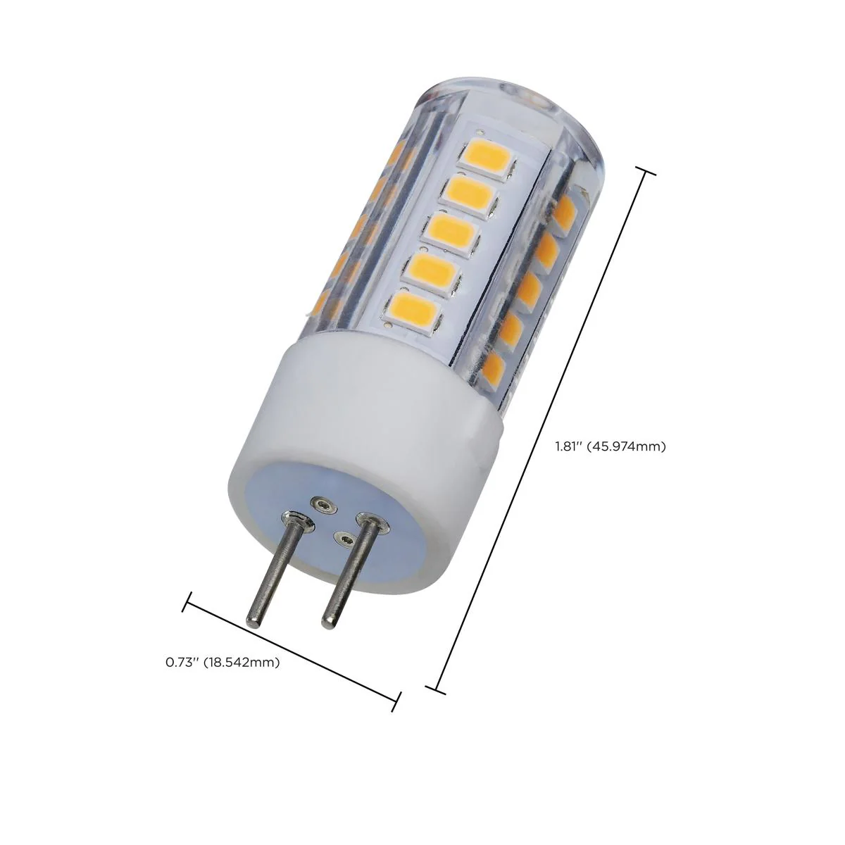Satco 4.5w Mini LED Bi Pin GY6.35 Base 12v 3000K Clear Finish Bulb - Image 4