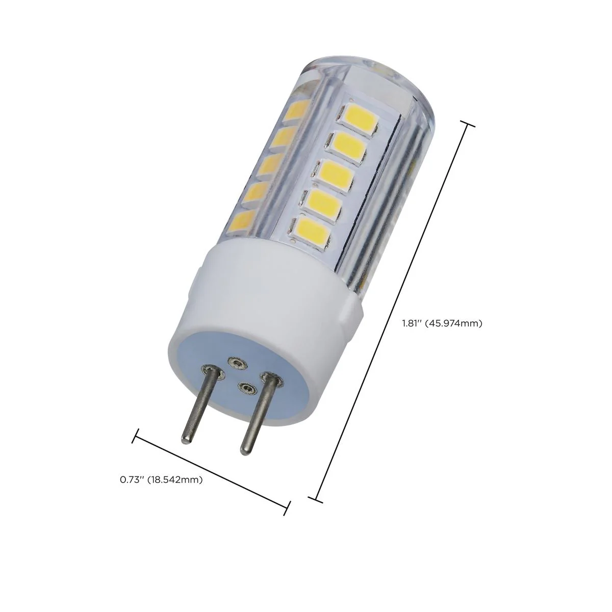 Satco 4.5w Mini LED Bi Pin GY6.35 Base 12v 5000K Clear Finish Bulb - Image 4