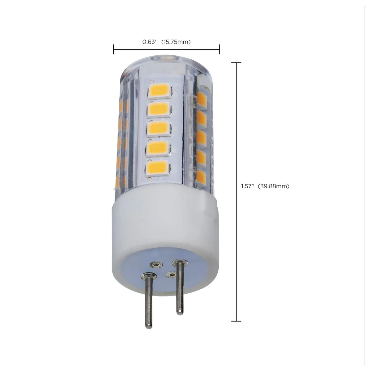 Satco 4.5w T6 LED 12v GY6.35 Base 3000K Clear Finish Bulb - Image 6