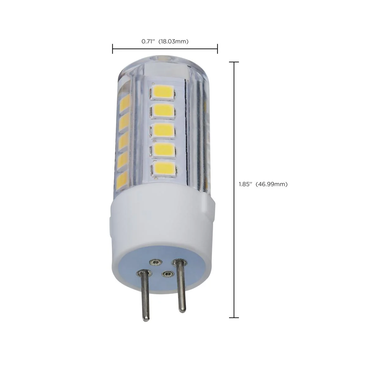 Satco 4.5w T6 LED 12v GY6.35 Base 5000K Clear Finish Bulb - Image 6