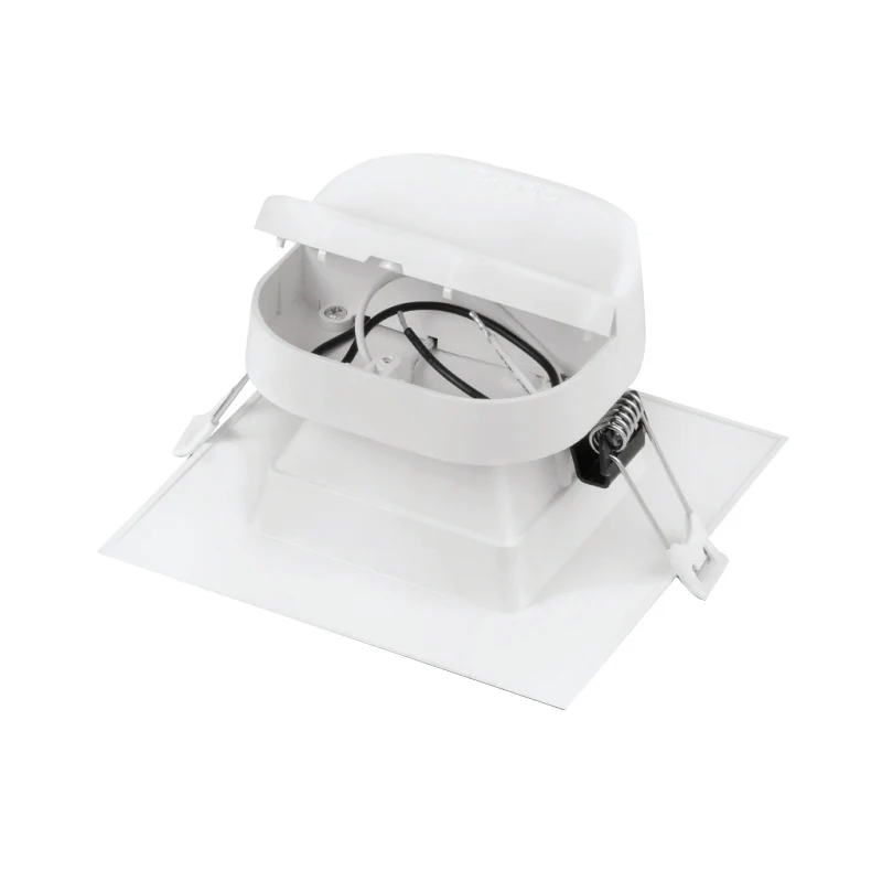 Satco 4" 7W Square LED Direct Wire Downlight  - 3000K - Soft White, White Finish - Image 3