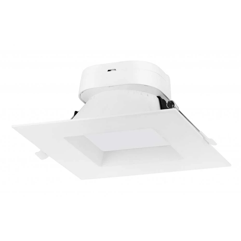 Satco 6-in 9w LED Direct Wire Square Downlight White Finish 2700K Dimmable 120v - Image 2