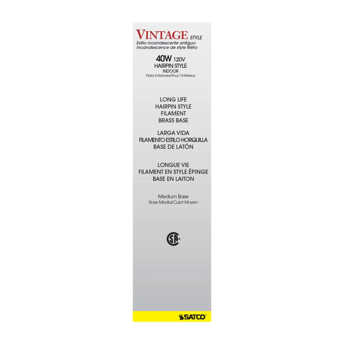 Satco 40w T9 Incandescent 160Lm E26 Medium base 120v Clear Finish Bulb - Image 4