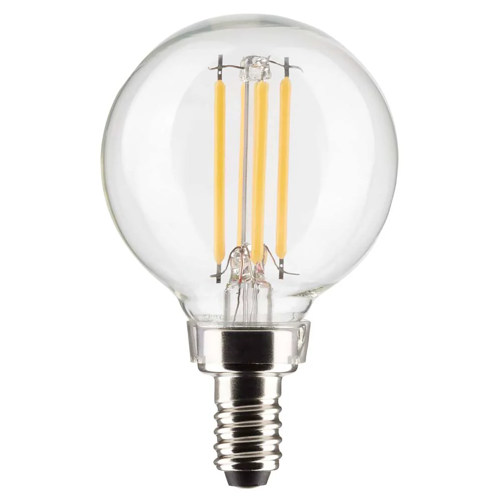 Satco 5.5w G16.5 Globe Filament LED 3000K Candelabra Base Dimmable - 60w equiv