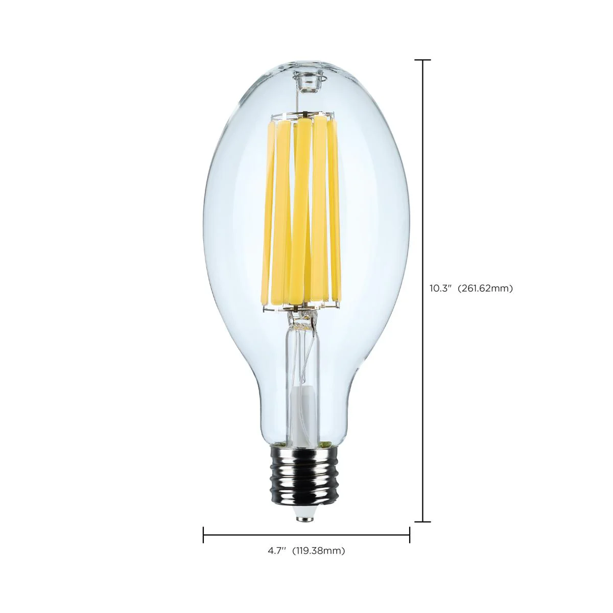 Satco 56w LED HID Replacement ED37 4000K EX39l Base 120-277v Clear Finish Bulb - Image 7