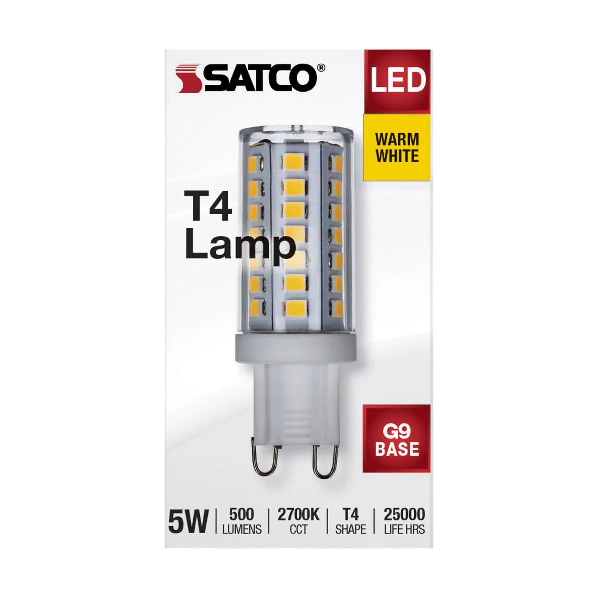 Satco 5W 120V JCD G9 LED 2700K Warm White 500Lm Light Bulb - 40w Equiv. - Image 3