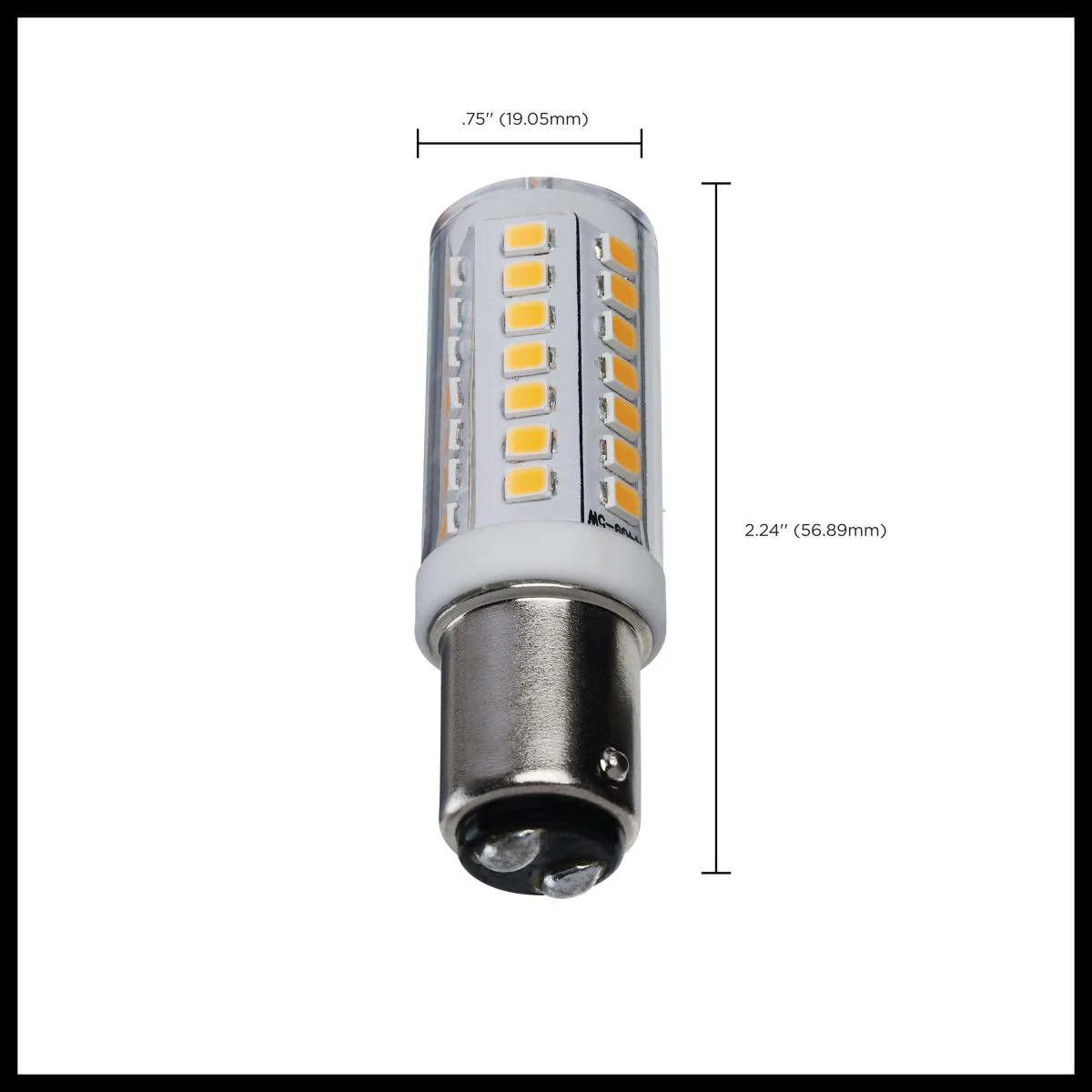 Satco 5w Mini LED BA15d Bayonet Double Contact Base120v 3000K Clear Finish Bulb - Image 4