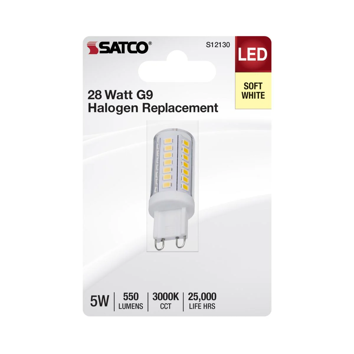 Satco 5w Mini LED G9 Double Loop Base 120v 3000K Clear Finish Bulb - Image 2