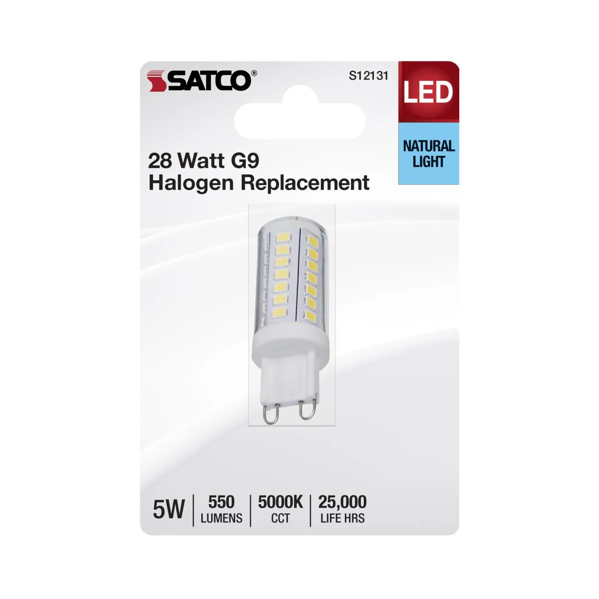 Satco 5w Mini LED G9 Double Loop Base 120v 5000K Clear Finish Bulb - Image 2