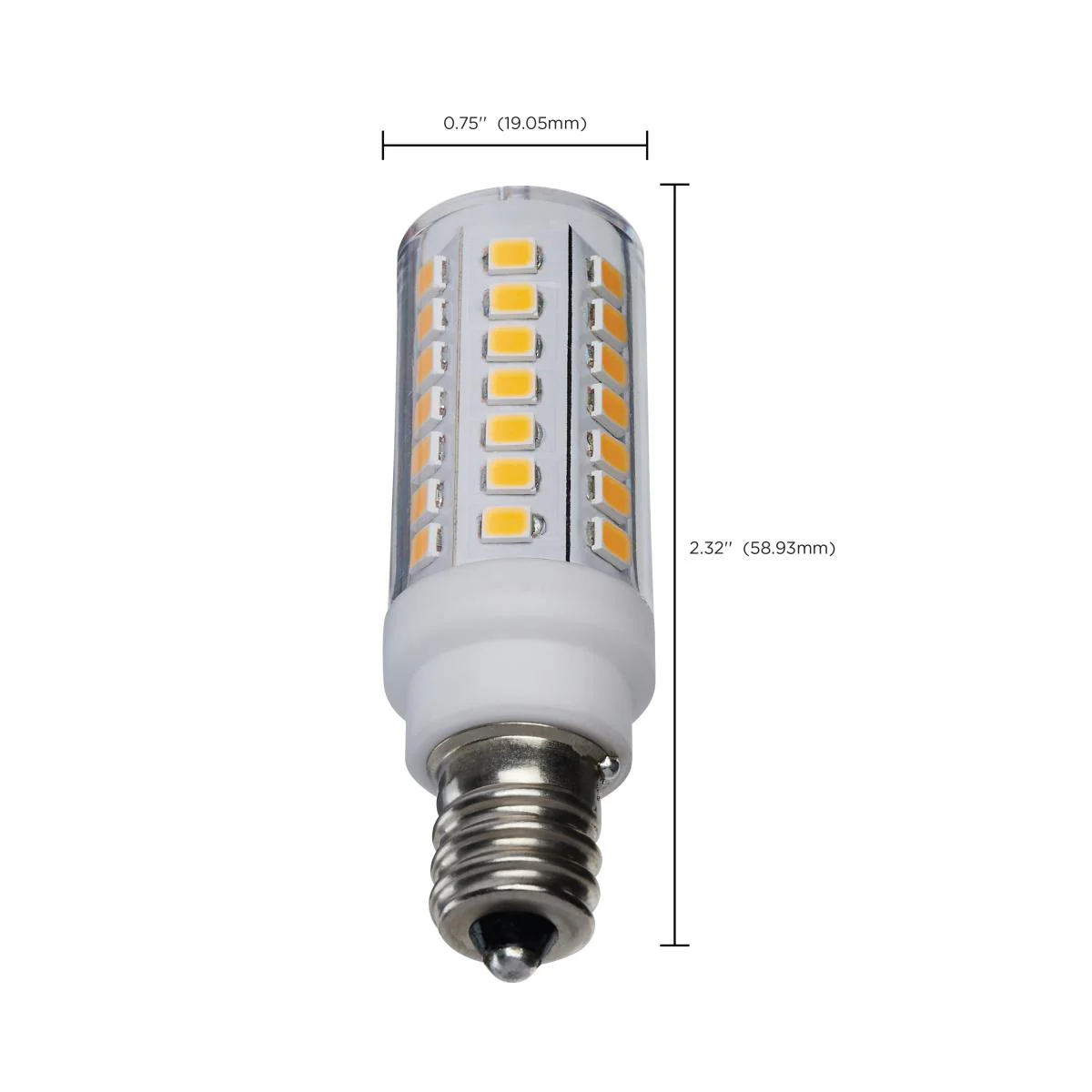 Satco 5w T6 LED 120v E12 Base 3000k Clear Finish Bulb - Image 6