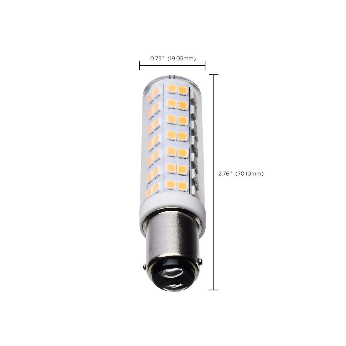 Satco 6.5w T6 LED 120v DC Base 3000k Clear Finish Bulb - Image 6