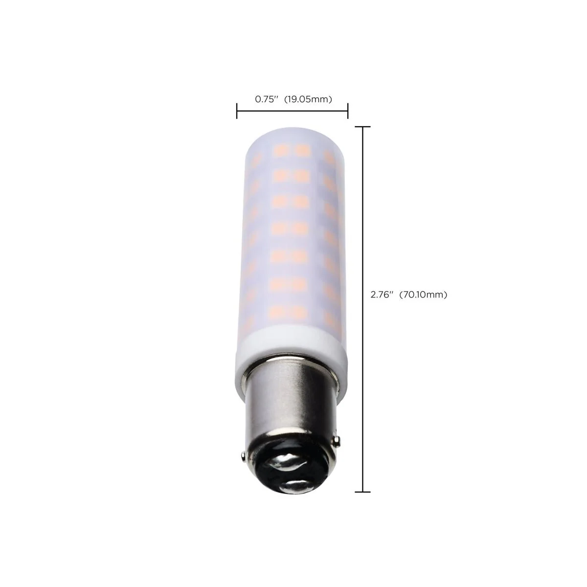 Satco 6.5w T6 LED 120v DC Base 3000k Frosted Finish Bulb - Image 6
