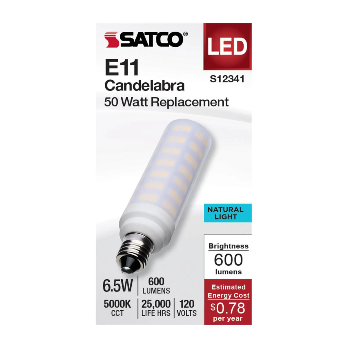 Satco 6.5w T6 LED 120v E11 Base 5000k Frosted Finish Bulb - Image 2