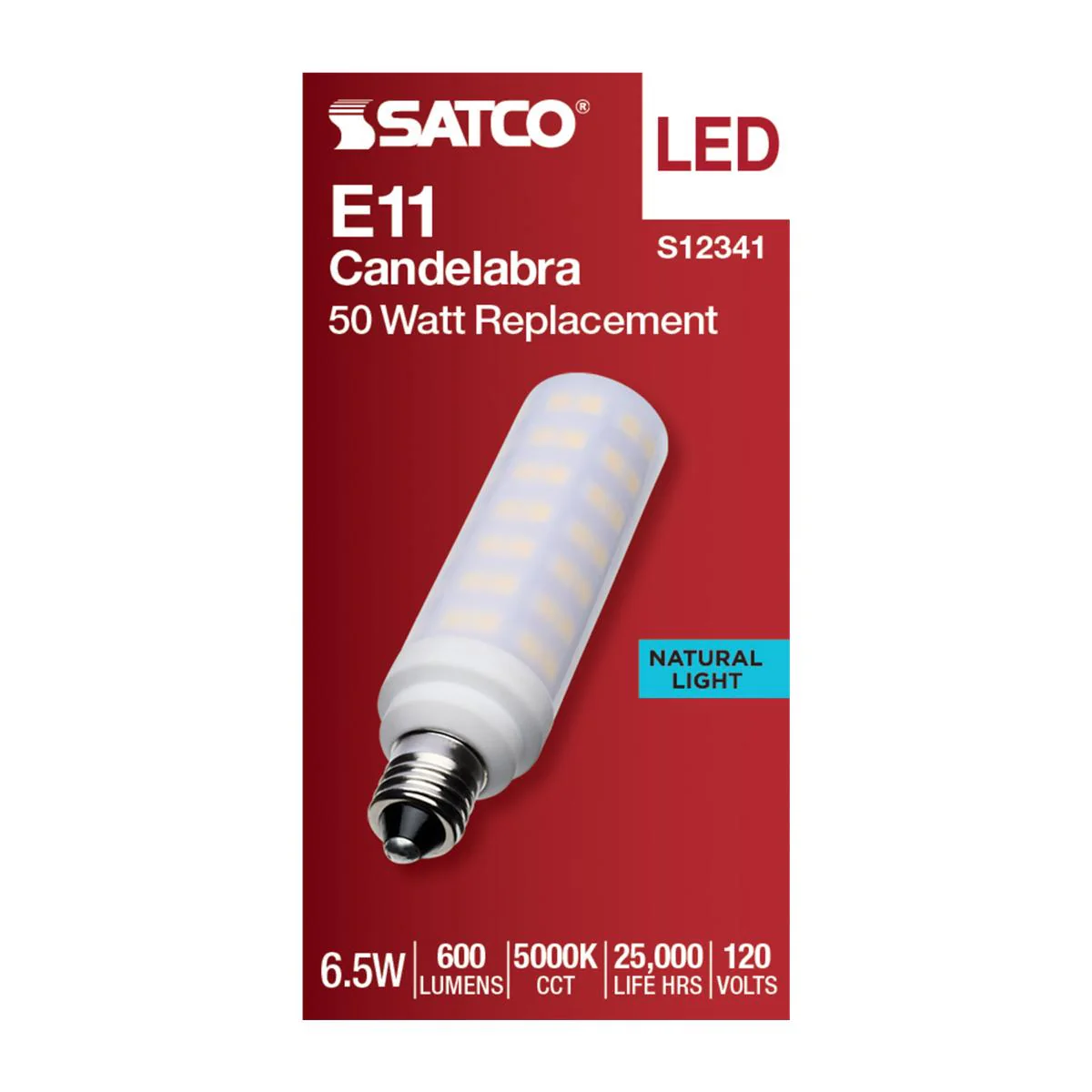 Satco 6.5w T6 LED 120v E11 Base 5000k Frosted Finish Bulb - Image 3