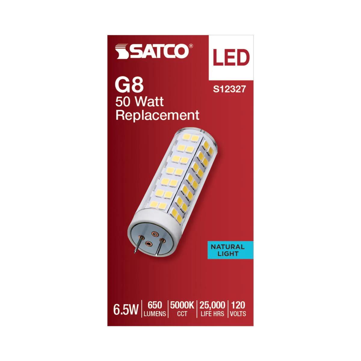 Satco 6.5w T6 LED 120v G8 Base 5000k Clear Finish Bulb - Image 3