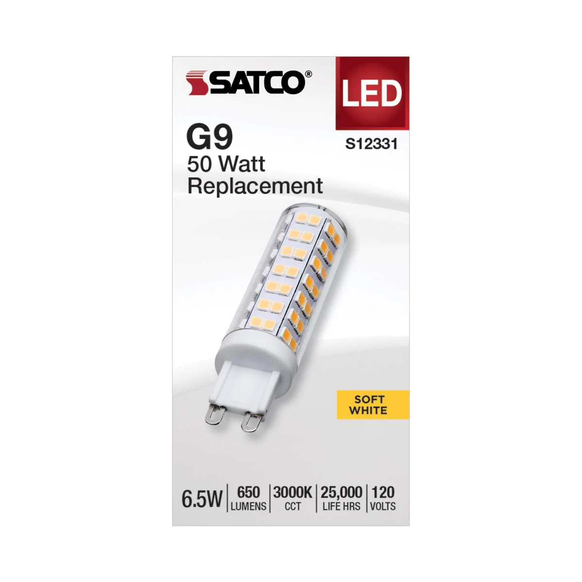 Satco 6.5w T6 LED 120v G9 Base 3000k Clear Finish Bulb - Image 2