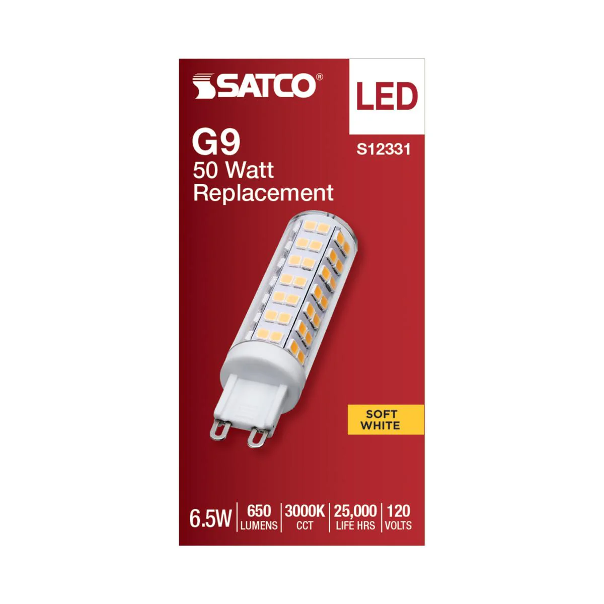 Satco 6.5w T6 LED 120v G9 Base 3000k Clear Finish Bulb - Image 3