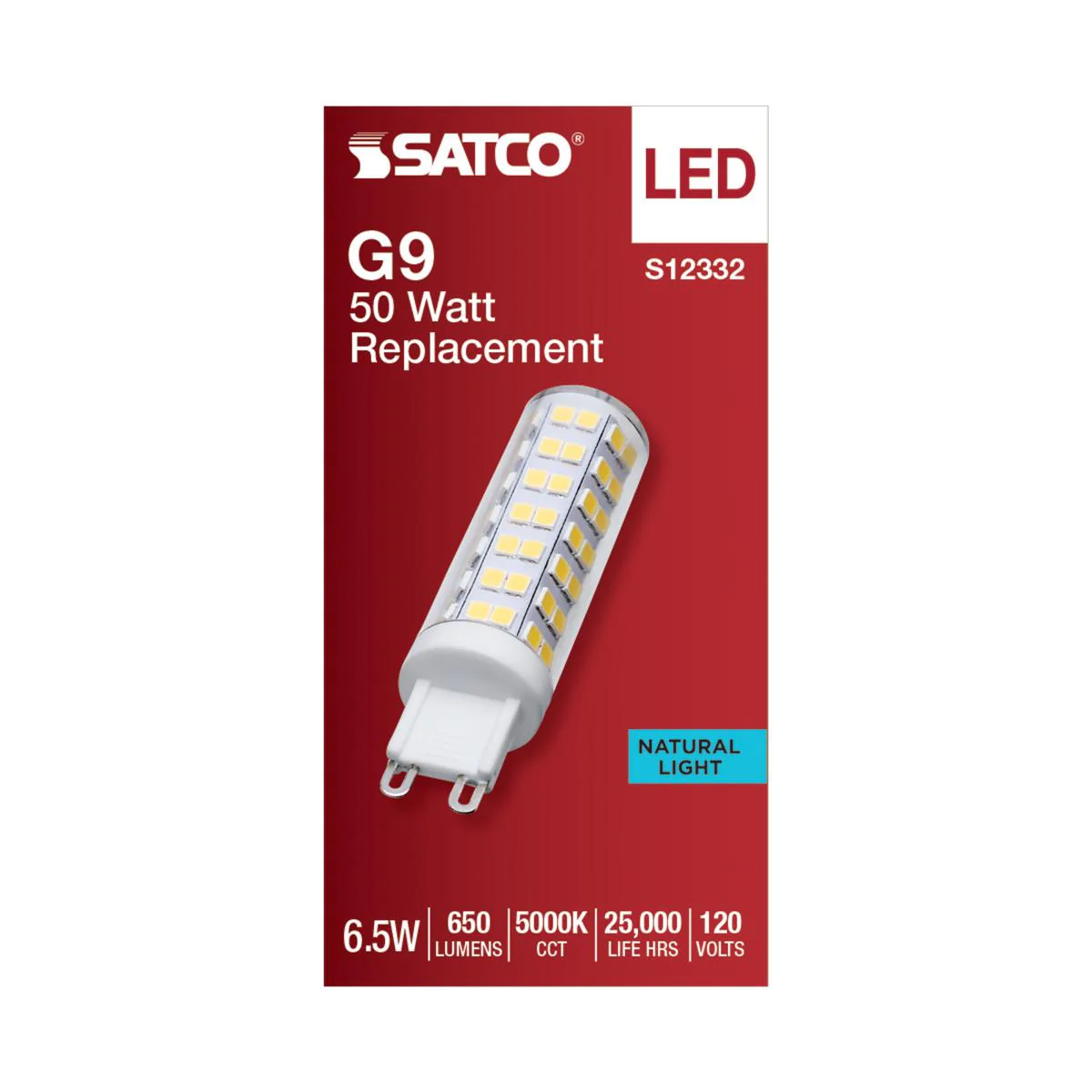 Satco 6.5w T6 LED 120v G9 Base 5000k Clear Finish Bulb - Image 3
